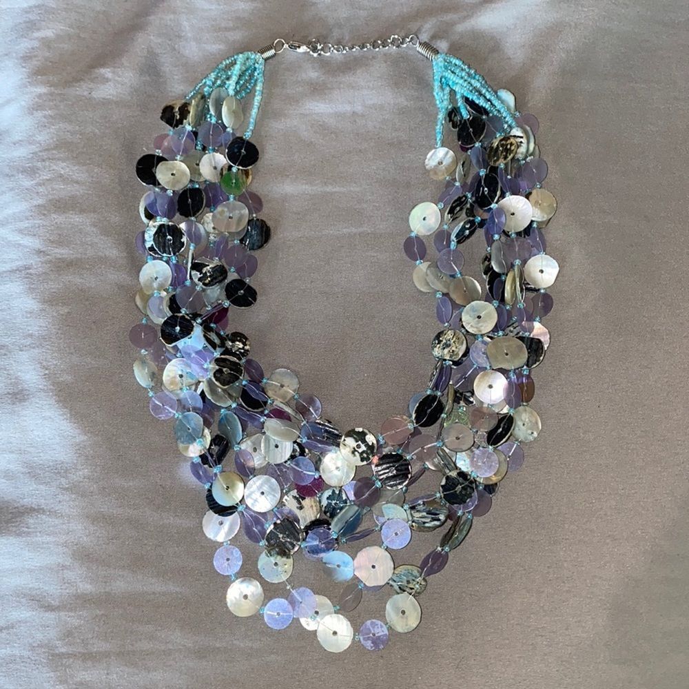 Stunning Shell Various color purple necklace